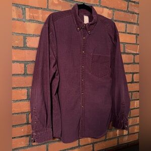 Old Navy Purple Jean / Corduroy Long Sleeve Button-Up Shirt Men's Size Large